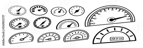 High Quality Speedometer Gauge Illustrations for Automotive Design