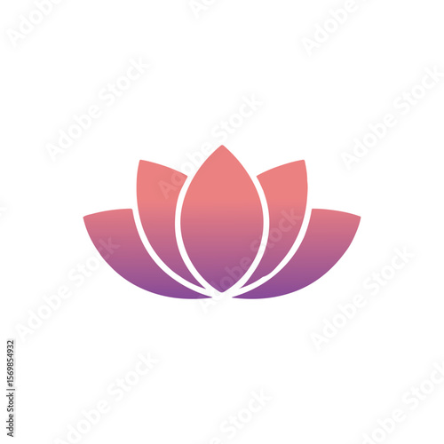 Lotus Flower Vector Icon – Elegant Pink Lotus Symbol Illustration
