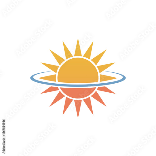 Sun Icon Vector – Bright Summer Sun Symbol with Orange Gradient for Weather and Energy Designs