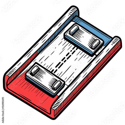 Formula 1 Pit Lane Illustration with Racing Elements for Automotive Blogs, Sports Websites, Design Projects, and Educational Resources  