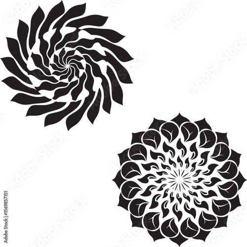 Ornamental abstract floral pattern with lace and decorative elements