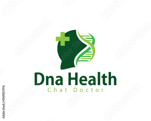 genetics logo health design concept chat DNA consult medical