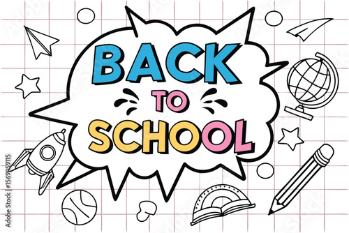 Back to School Cartoon Illustration