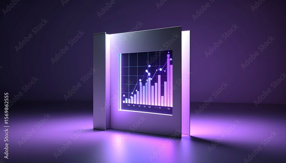 Fototapeta premium A visualization chart inserted into a paper-like card