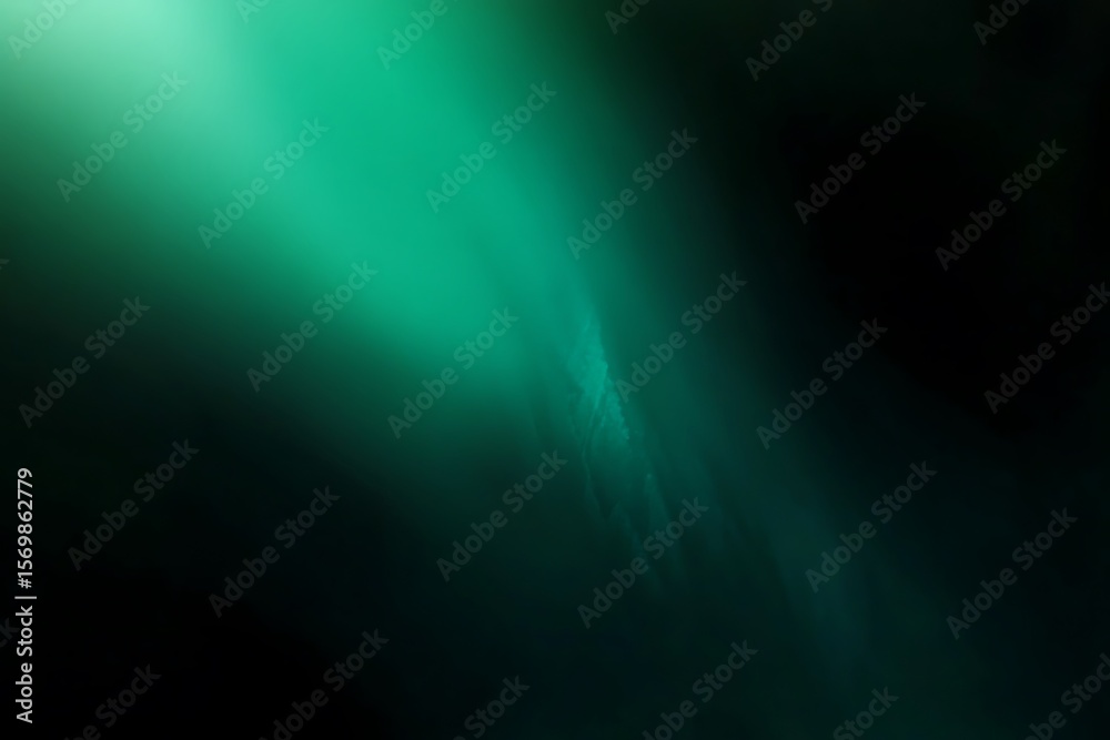 Fototapeta premium Abstract emerald green light streaks with dark background