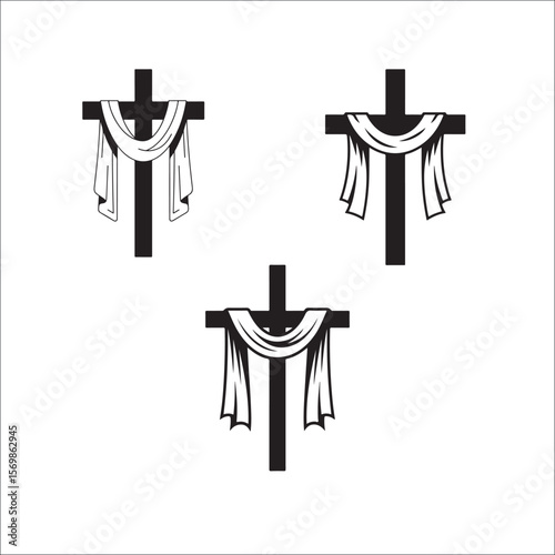 Jesus Christ Crucifixion and Cross Silhouette Vector Set Religious Faith & Easter Symbols
Black Cross & Crucifix Icons Collection Christian Religion, Faith, and Spiritual Art
Holy Crosses and Jesus