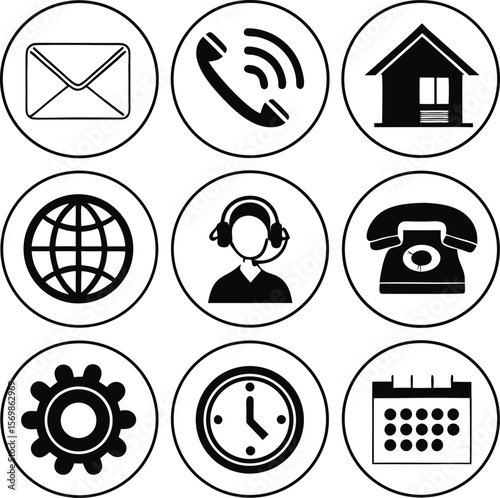 Diverse collection of communication and connection icons for digital platforms