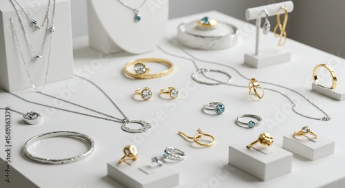 輝く宝石 美しい輝き上品なジュエリーコレクション 洗練されたデザイン. AI Generated