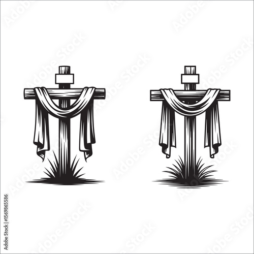 Jesus Christ Crucifixion and Cross Silhouette Vector Set Religious Faith & Easter Symbols
Black Cross & Crucifix Icons Collection Christian Religion, Faith, and Spiritual Art
Holy Crosses and Jesus