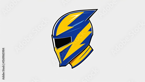 Blue and Yellow Lightning Helmet