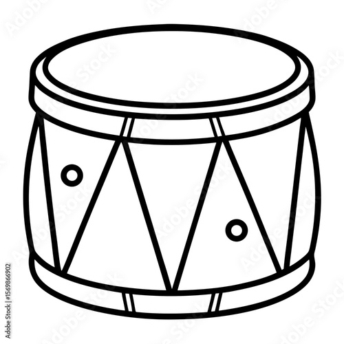 Minimal Toy Drum Line Art
