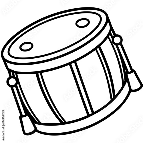Minimal Toy Drum Line Art