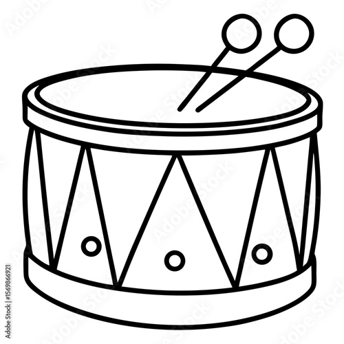 Minimal Toy Drum Line Art