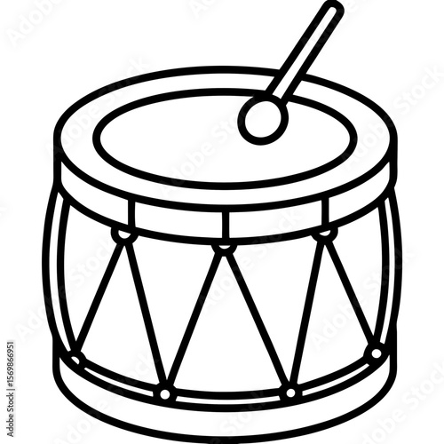 Minimal Toy Drum Line Art