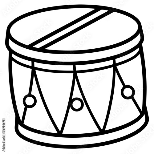 Minimal Toy Drum Line Art