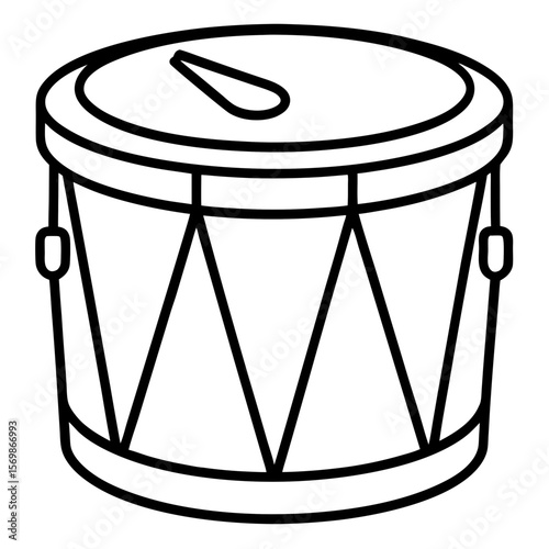 Minimal Toy Drum Line Art