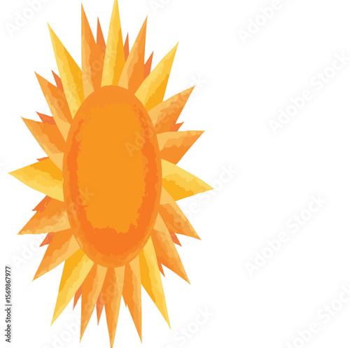 Vibrant orange sunburst design with watercolor texture, radiating warmth, energy, and a dynamic glow.
