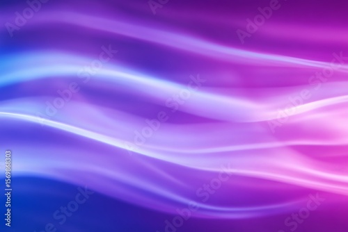 Abstract flowing waves of light in purple and blue hues