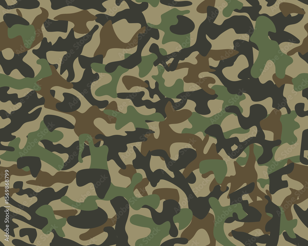 Fototapeta premium Camouflage pattern background seamless vector illustration