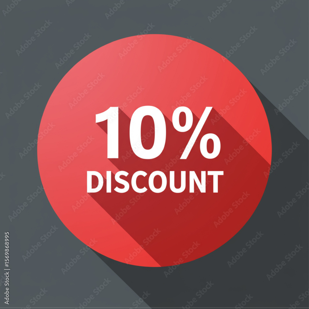 10 Percent Discount Flat Design Icon with Long Shadow 10 Percent Discount Flat Design Icon with Long Shadow
