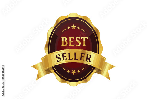 Golden "Best Seller" award badge with stars and red ribbon, signifying top product quality and recognition.