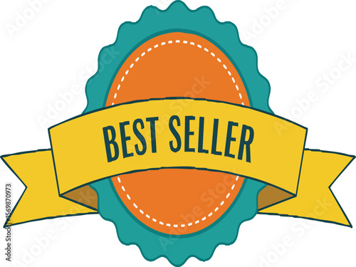 Best Seller Badge: A vibrant, retro-style emblem with "BEST SELLER" text, perfect for showcasing top products.

