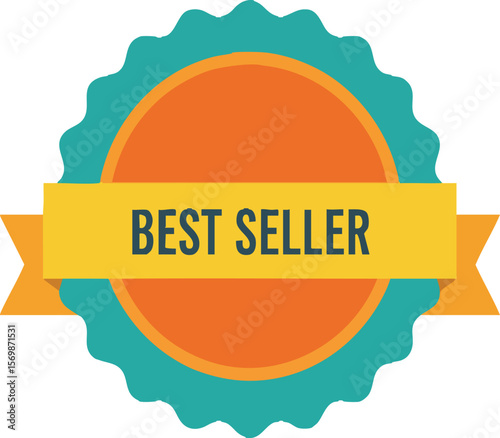 Best Seller Badge: A vibrant, retro-style emblem with "BEST SELLER" text, perfect for showcasing top products.

