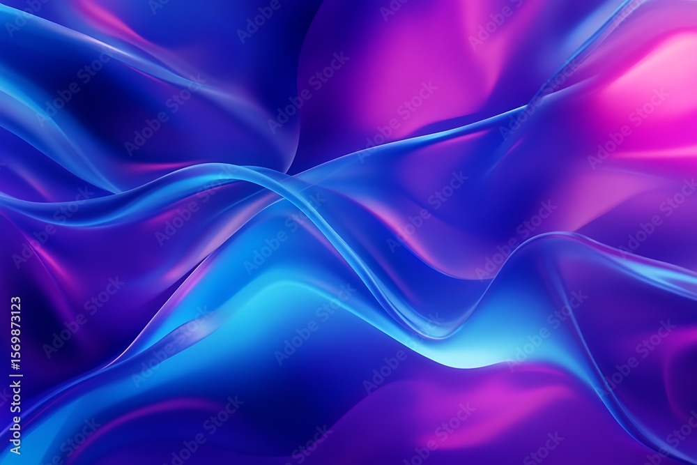 Naklejka premium Abstract flowing waves of vibrant blue and magenta light