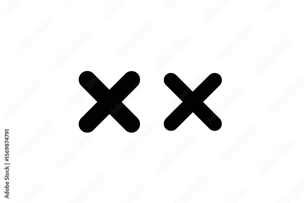 Obraz premium Two overlapping, stylized X's in a dark monochrome image