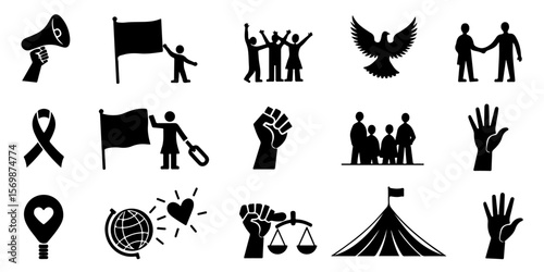 Silhouette Protest & Activism Icons Set