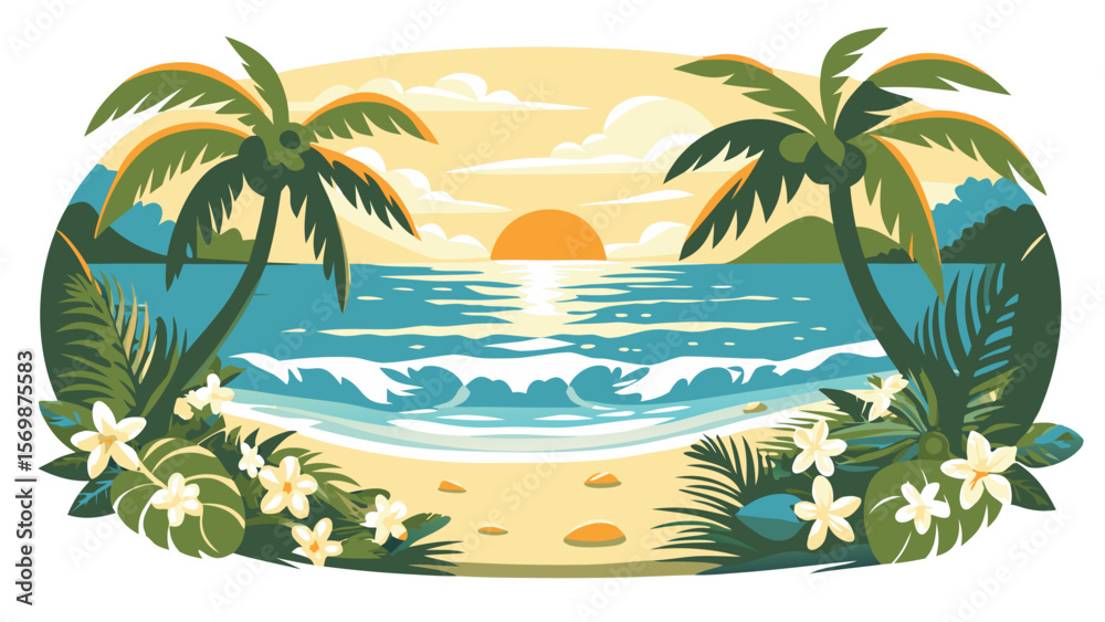 Obraz premium Escape to paradise: a tropical beach getaway that will melt your stress away today