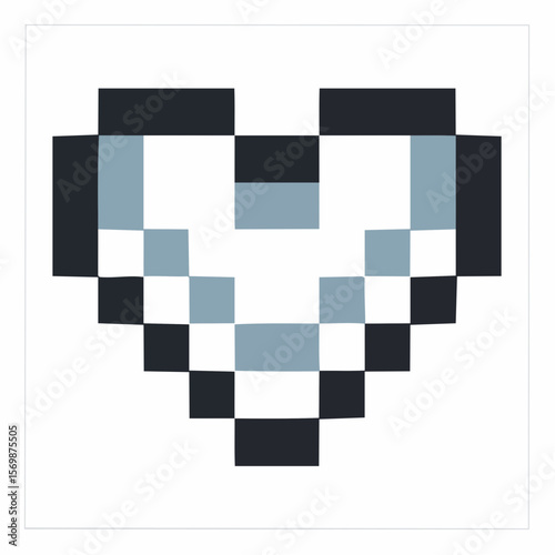 An appealing pixelated heart design offering a retro aesthetic, ideal for crafting game assets or adding a unique touch to digital projects.