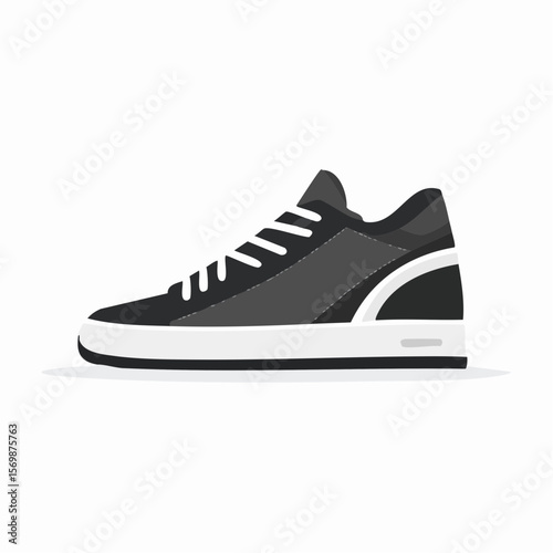 Stylish athletic shoe graphic for sportswear design featuring a modern sneaker with laces, perfect for fashion elements.