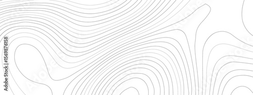 Abstract wavy topographic map. Abstract wavy and curved lines background. Abstract geometric topographic contour map background. Vector illustration.