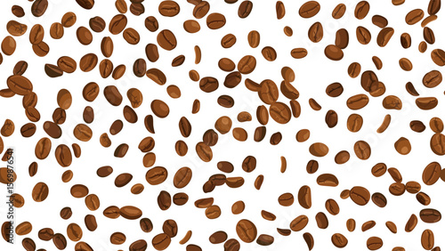 Pattern seamless for packaging design, wrapping paper, background whit brown coffee beans