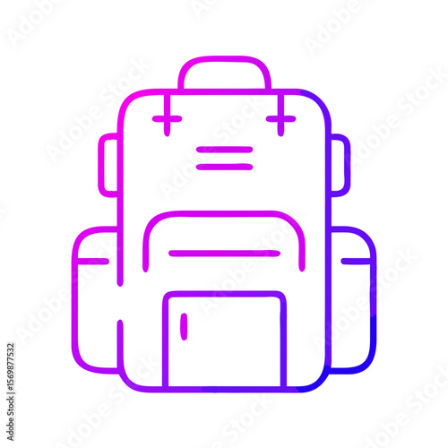 Colorful backpack illustration in minimal style with gradient colors  