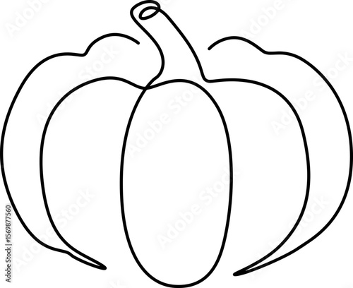 pumpkin line art logo one line