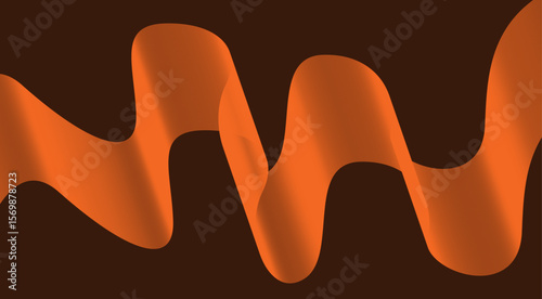 Wavy Blend Abstract Curved Background Orange Color Design Vector Illustration