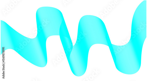 Wavy Blend Abstract Curved Cyan Color Background Design Vector Illustration