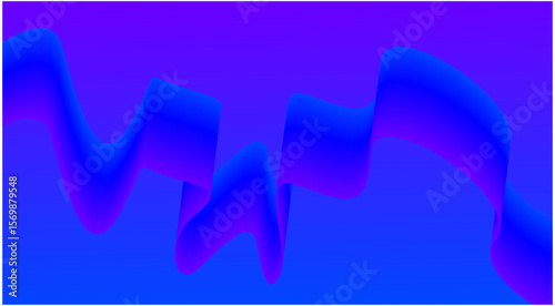 Wavy Blend Abstract Curved Background Blue Design Vector Illustration
