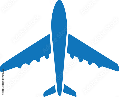 Blue Airplane Silhouette: An azure airplane silhouette, depicted with precision, symbolizes the wonder of flight and the spirit of travel. Clean lines evoke modernity and the excitement of aviation.