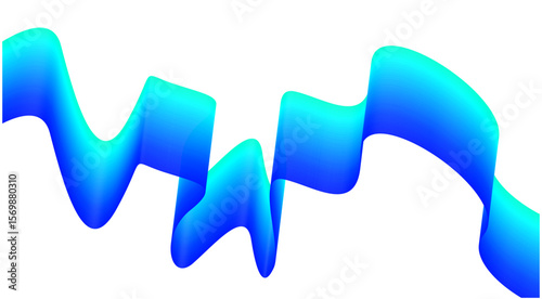 Wavy Blend Abstract Curved Blue Cyan Background Design Vector Illustration