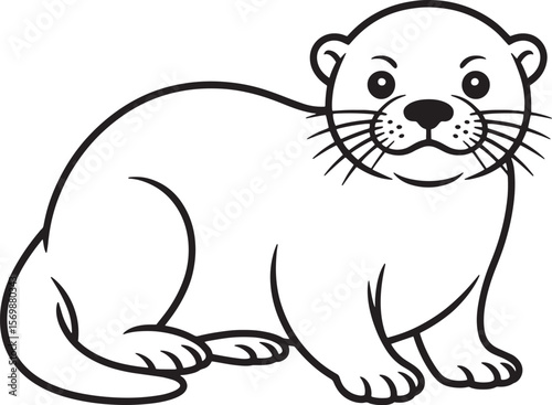 Cute otter illustration animal wildlife