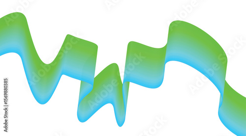 Wavy Blend Abstract Curved Green Cyan Background Design Vector Illustration