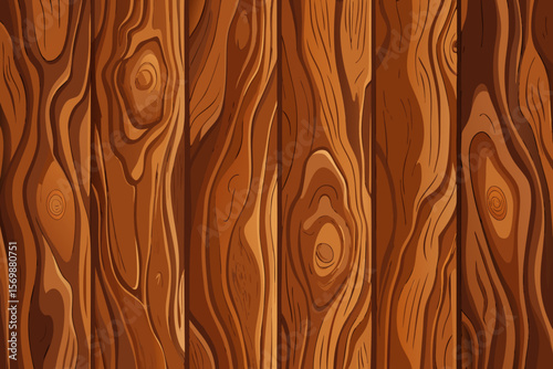 Cartoon Wood Grain Texture with Knots and Natural Pattern Background