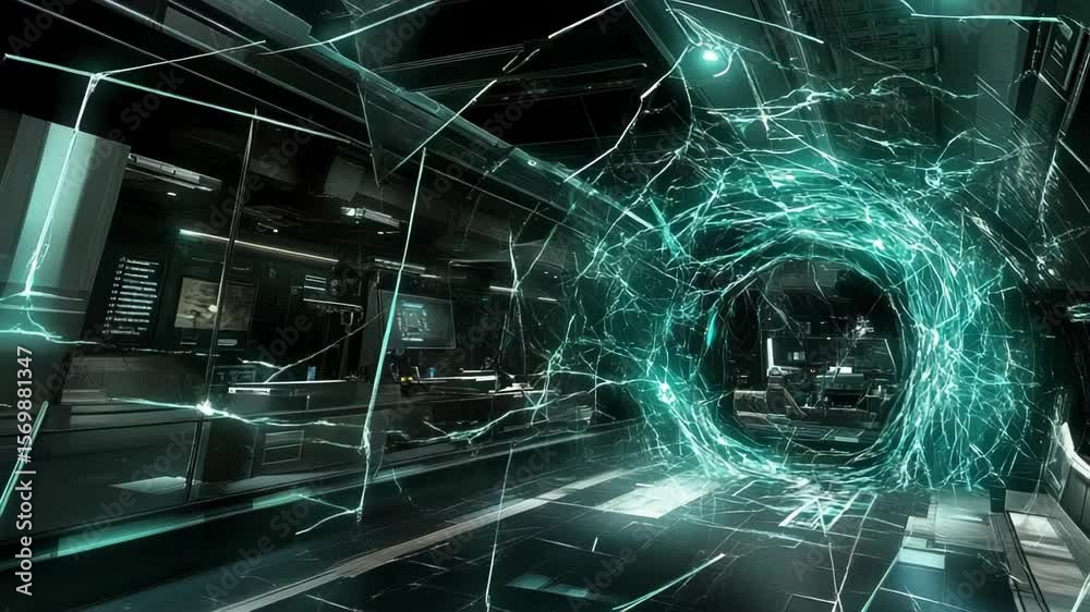 Futuristic hallway vortex effect
