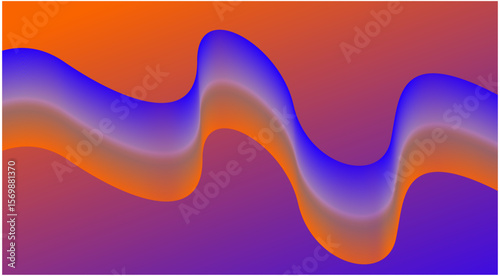 Abstract Blend Wavy Gradient Curved Background Design Vector Illustration