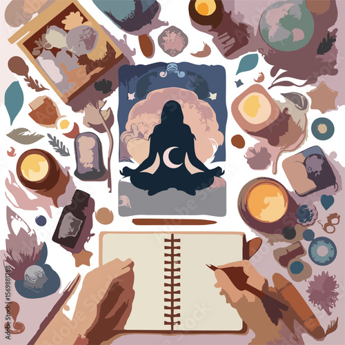 Vector Scene of Self-Care Activities – Calm Vibes