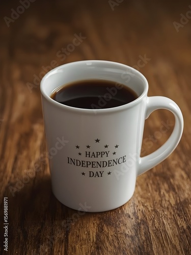 White ceramic coffee mug with 