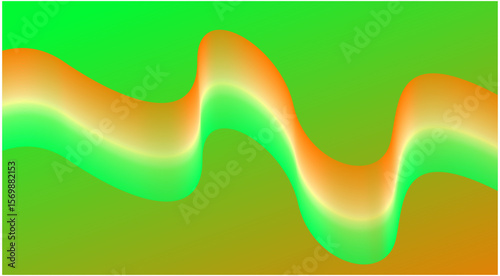 Abstract Blend Wavy Curved Background Green Multicolor Gradient Design Vector Illustration